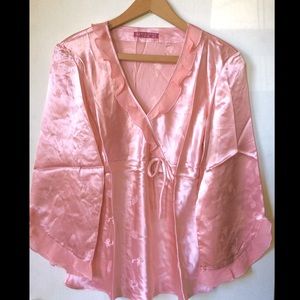 NWOT 100% silk rose pink pajama set